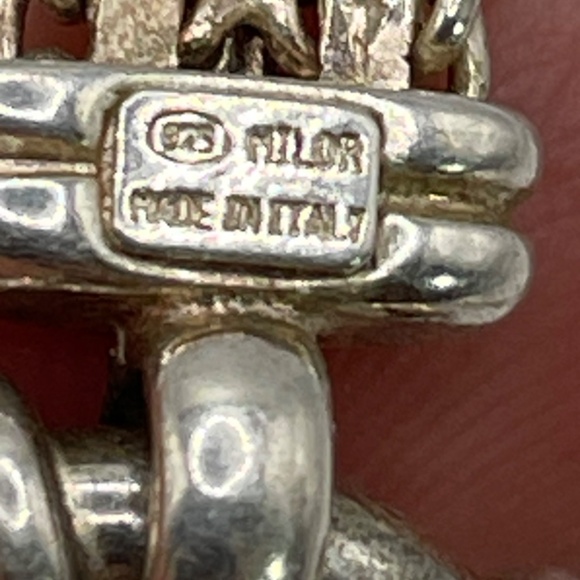 Milor 925 Italy Signed Sterling Silver Bismarck Chain Necklace Unisex - Picture 8 of 10